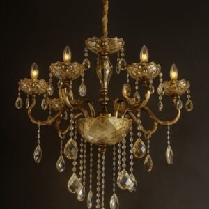 Classic Gold Luxury Chandelier with an Imperial Crown